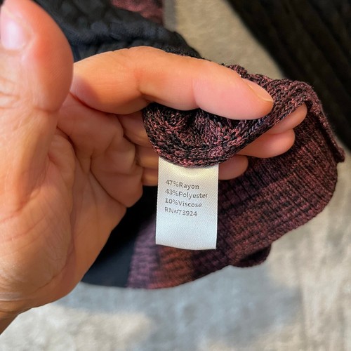 Misook Colorblock Cable Knit Turtleneck Sweater Skirt Sz L Burgundy Black Womens - Picture 10 of 11