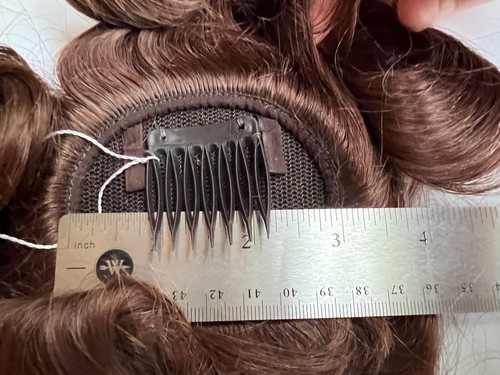 100% Echthaar Perücken Medium Dutt Curly Claw Extension Rotbraun/Braun/Dunkel - Bild 10 von 24