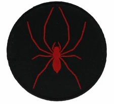 Red Spider on Black Embroidered Patch IVAN1338 F2D18N