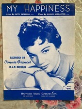CONNIE FRANCIS MY HAPPINESS  4 PAGE SHEET MUSIC