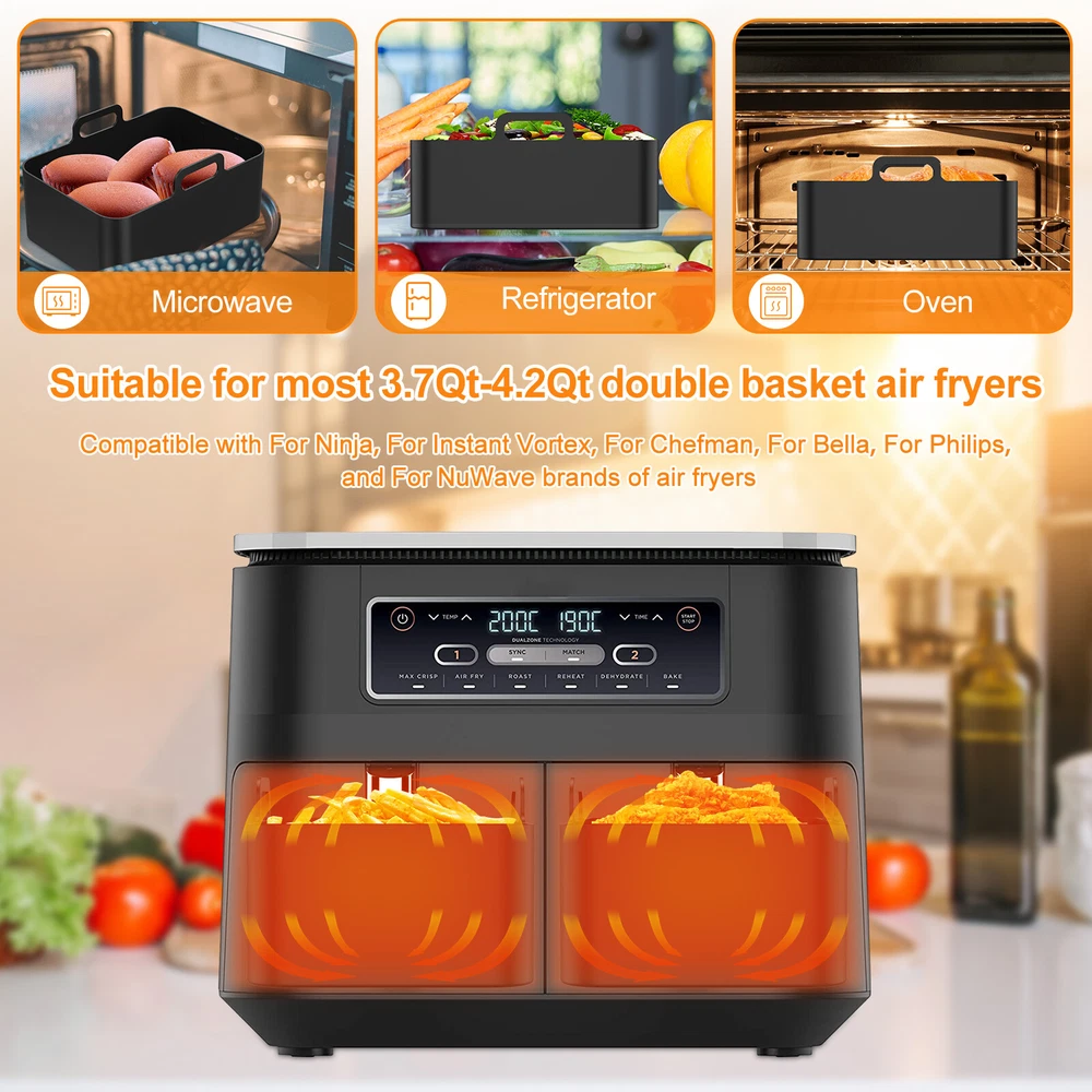 Air Fryer Accessories Set with Air Fryer Silicone Pot and Stainless Steel tyVng Air Fryer Accessories Set with Air Fryer Silicone Pot and Stainless Steel tyVng
