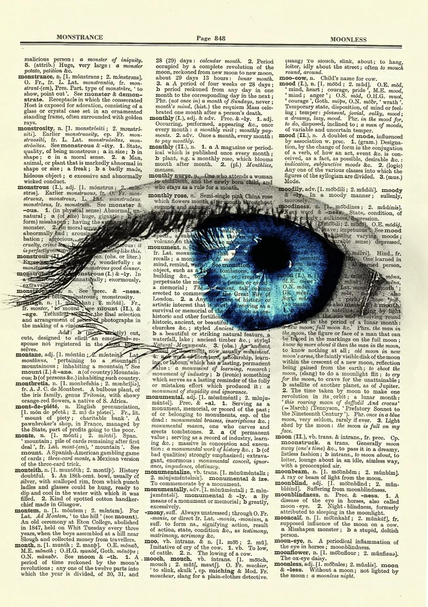 Surreal Eye Dictionary Picture Art Print Poster Blue Iris Ball Vision  Science | eBay