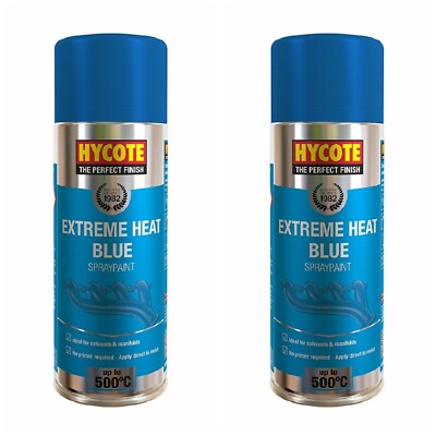 x2 Hycote Extreme Heat VHT Sprühlack 400 ml blau Auspuff Motor Hochtemperatur