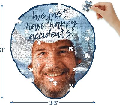 Bob Ross Happy Accidents 414 Piece Jigsaw Puzzle Joy of Puzzling Series