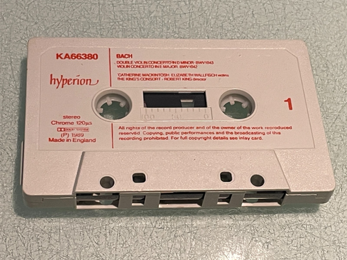 J.S. Bach - Violin and Oboe Concertos - Cassette Tape Album - 1989 Hyperion - Picture 4 of 5