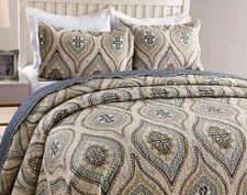 3Pc Quilt Bedspread Sets Bedding Coverlet Bedroom Floral Queen King Size, Joniy