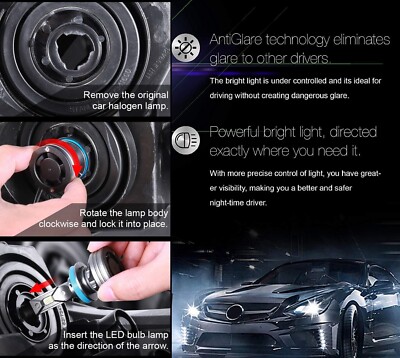 Formula-J87 G8 LED Headlight Bulbs – 100W, 6000K Cool White, H9 Replacement, 2-Pack