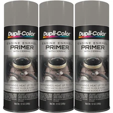 Duplicolor DE1612 Engine Enamel Paint, Gray Engine Primer, 12 Oz Can Pack of 3
