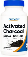 Nutricost Activated Charcoal 120 Capsules, 520mg - Quality Activated Charcoal