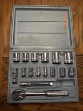 Indestro Tools 16 Piece Socket Set 3/8 SQ Drive Made In USA