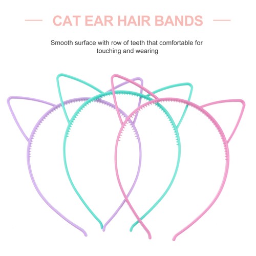 9 pezzi orecchie di gatto in plastica cerchi per capelli adorabili copricapo forniture per feste per - Foto 11 di 12