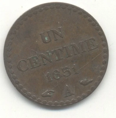 1 CENTIME 1851 A DUPRE - Photo 1/2