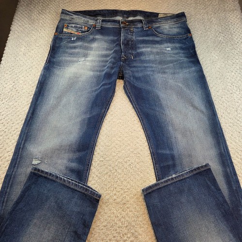 Diesel Jeans Safado Slim Straight Fit Mens W38 L35 Blue Mid Rise Vintage 084DD - Picture 3 of 12