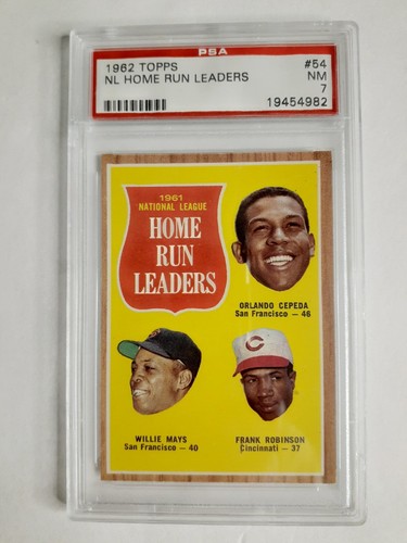 1962 Topps Nl Home Runs Leaders 54 Psa 7