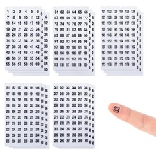 15 Sheets Round Clear Consecutive Number Stickers - Small Round Self Adhesive...