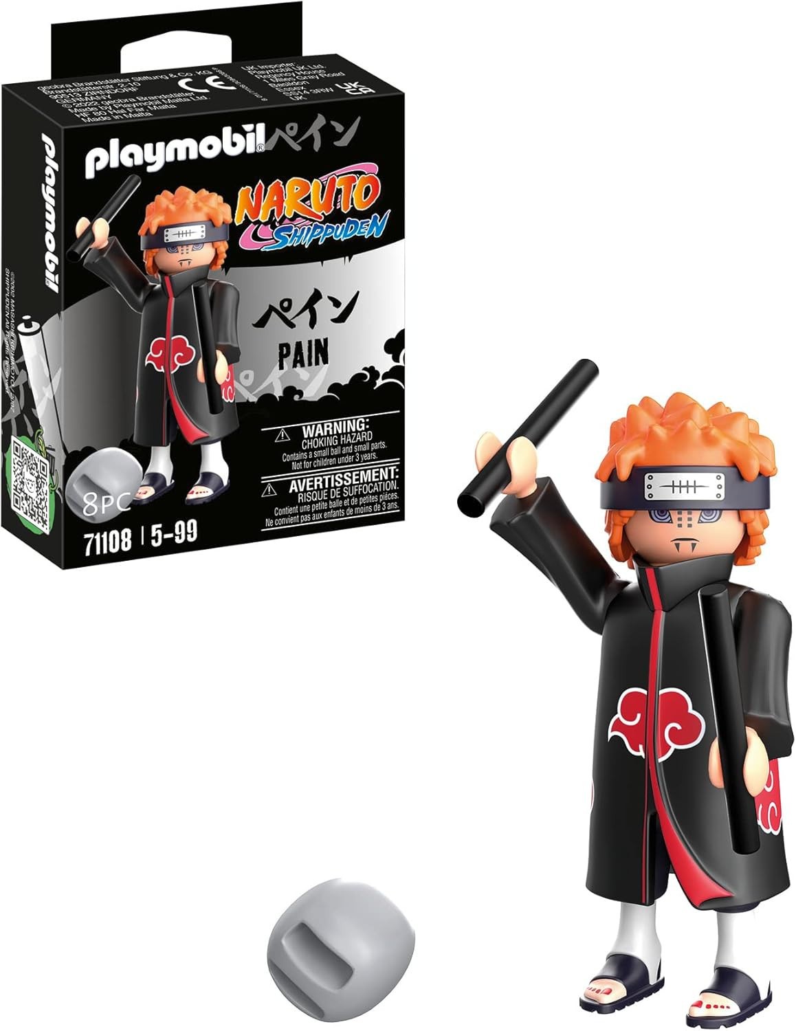 Original PLAYMOBIL® Naruto 71108 Pain Akatsuki | Figura Colección Anime Nueva