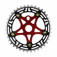 SE Bikes One Piece Chainring & Spider Chainring 39t 1pc Aluminum Black/Red