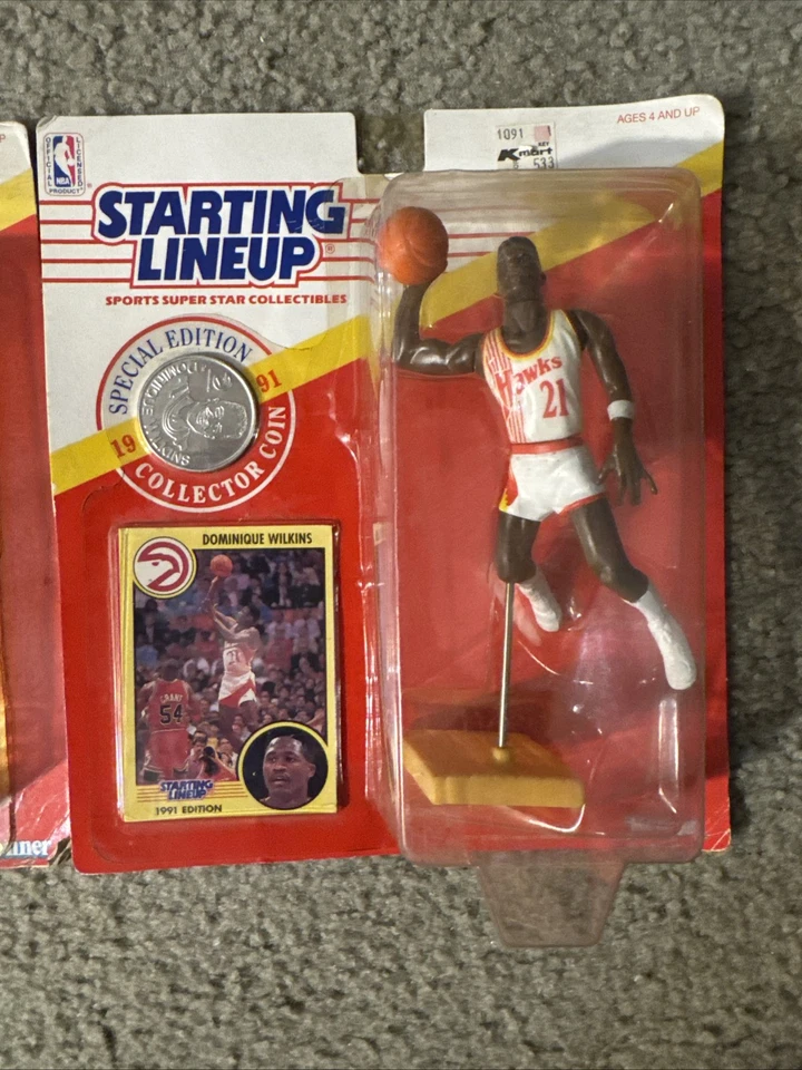 Kenner Charles Barkley Sixers y Dominique Wilkins Hawks 1991 alineación inicial Foto 3 de 4