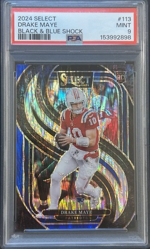 2024 Drake Maye [Black Blue Prizm Shock] #113