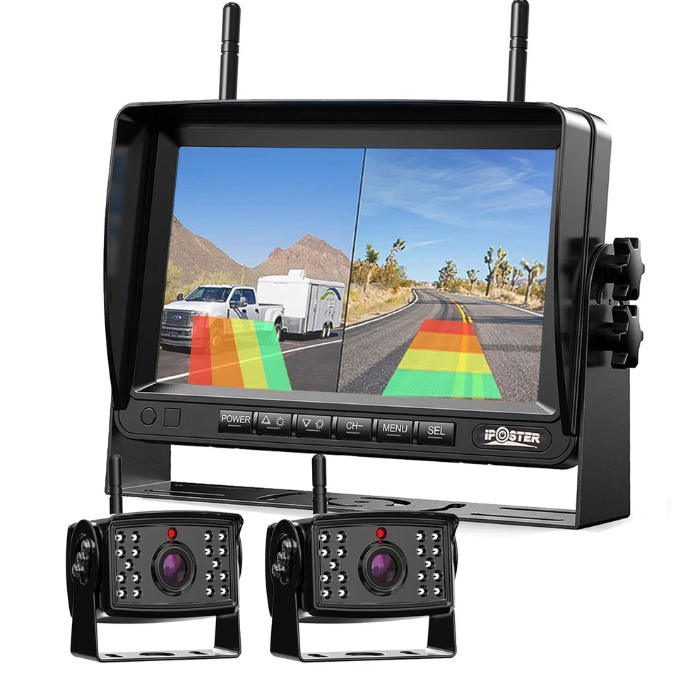 1080P Wireless RV Backup Camera System 7" DVR Monitor for Truck Trailer Camper - Image 3 of 4