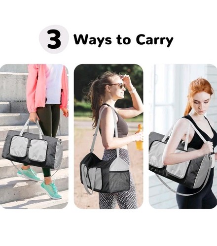 Men Women Gym Duffle Bag Waterproof Weekend Travel Sport Holdall Tote Luggage - Picture 4 of 8