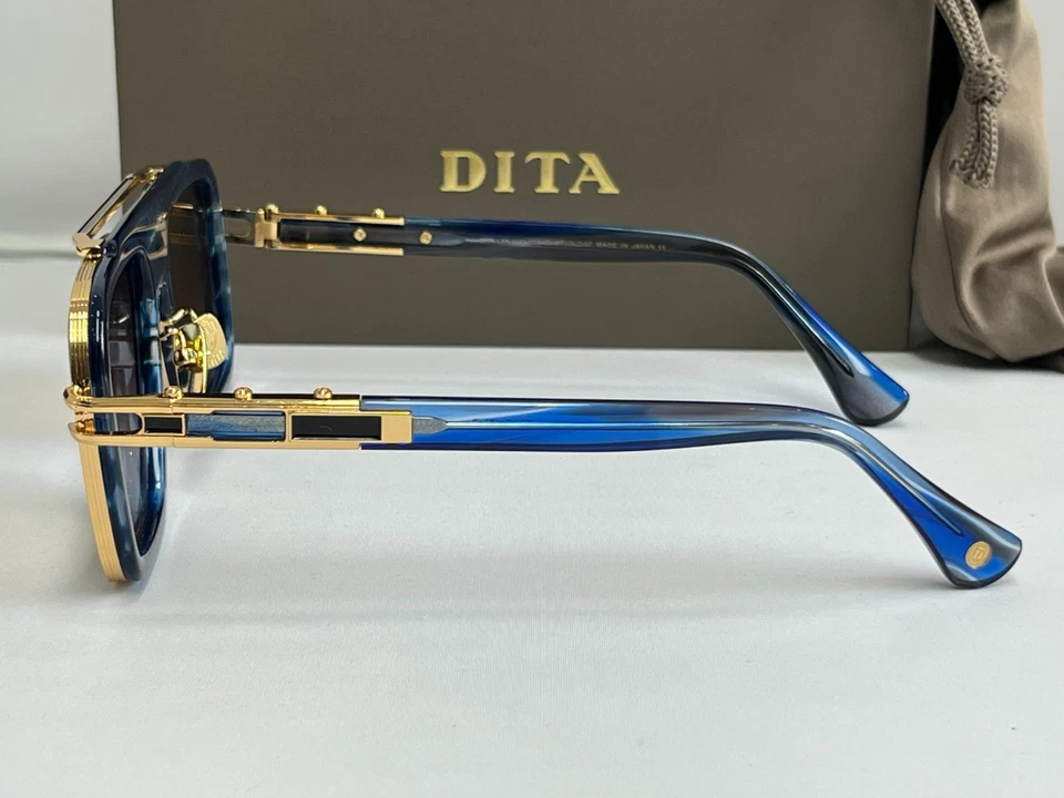 Gafas de sol LXN-EVO DT DTS403-WTI-GLD-57 mate azul/metal dorado lentes amarillas Foto 3 de 4