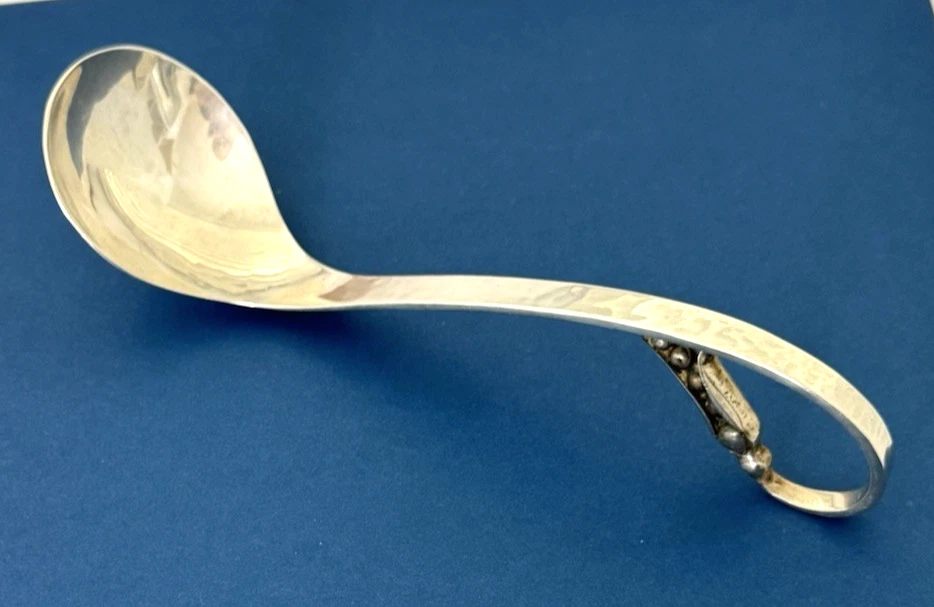 William DeMatteo Hand Made Sterling Ladle 7" Peapod