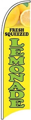 FRESH SQUEEZED LEMONADE Windless Swooper Flag Feather Banner Sign 2.5x11.5 Ft yb