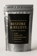 JML Restore & Relieve Tea Ginger Slippery Elm Marshmallow Root Peppermint Blend 