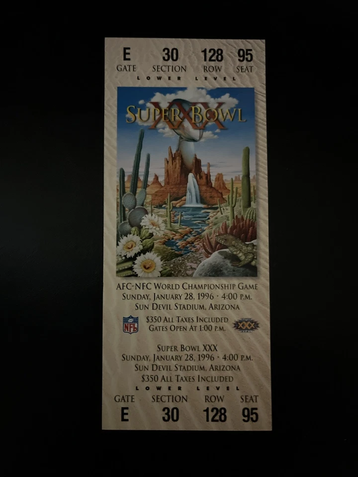 Réplica de boleto del Super Bowl XXX Foto 2 de 2