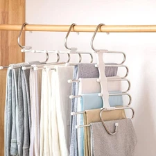 Pants Hanger Set Space Saving Non Slip Closet Organizer Heavy Duty Multi Layer
