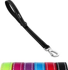 Short Dog Leash, 18 Inches Traffic Leashes for Dogs, Nylon Reflective Dog Lead w