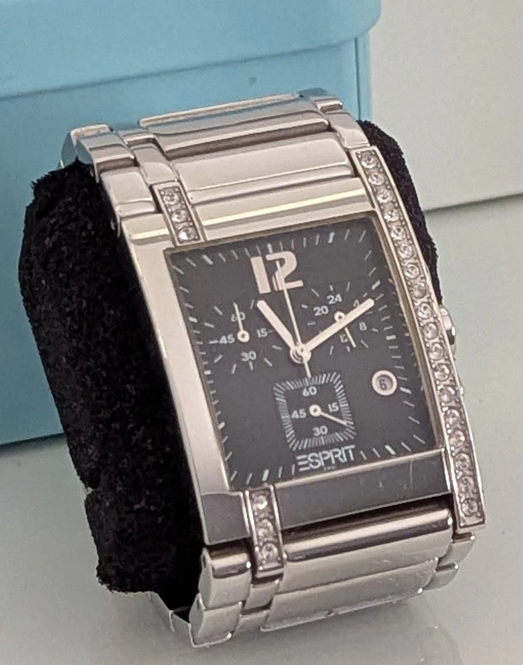 ESPRIT Damenuhr - Chronograph mit Strasssteinen - Metallarmband in silber - Bild 4 von 4