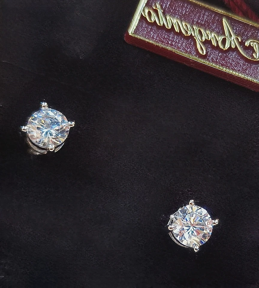 Orecchini punto luce, Argento 925, Zirconi, nuovi con cartellino e confezione - Immagine 2 di 4