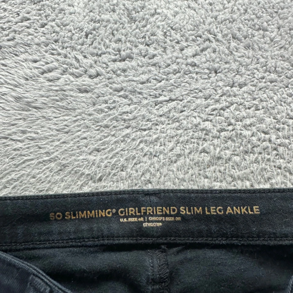 Pantalones de mezclilla Chicos para mujer talla 4 negros elásticos tan adelgazantes novia pierna ajustada tobillo Foto 3 de 4