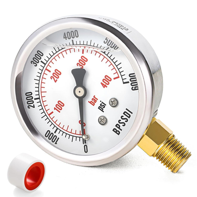 #ad 0 6000 PSI Liquid Filled Pressure Gauge 2.5quot; Dial 1 4quot; NPT Lower Mount Stainless $15.99