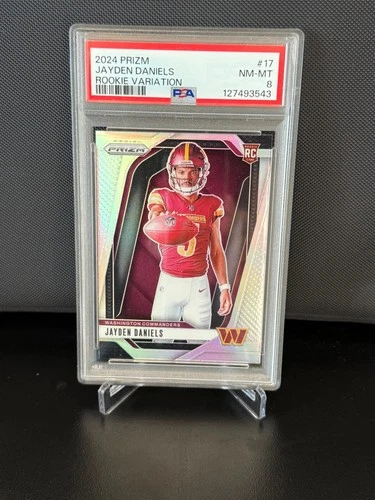 2024 Panini Prizm - Silver Rookie Variation Jayden Daniels #17 (RC) PSA 8