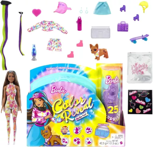 Barbie Color Reveal Neon Fashions Doll with Blue Hair & Surprises