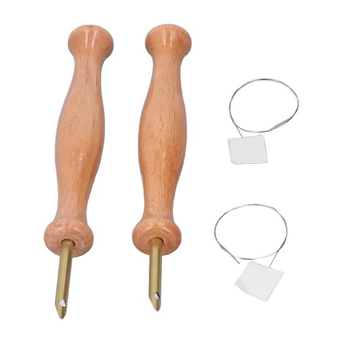 2 Sets Punch Needle Metal Wooden Thickened Handle Punch Needle Tool Spares ✿ - Picture 4 of 22