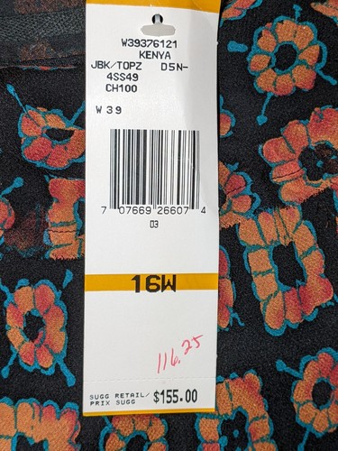 Jones New York Women's Sz 16W Silk Black Orange Blue Floral Lined Pleated Skirt - Picture 5 of 8