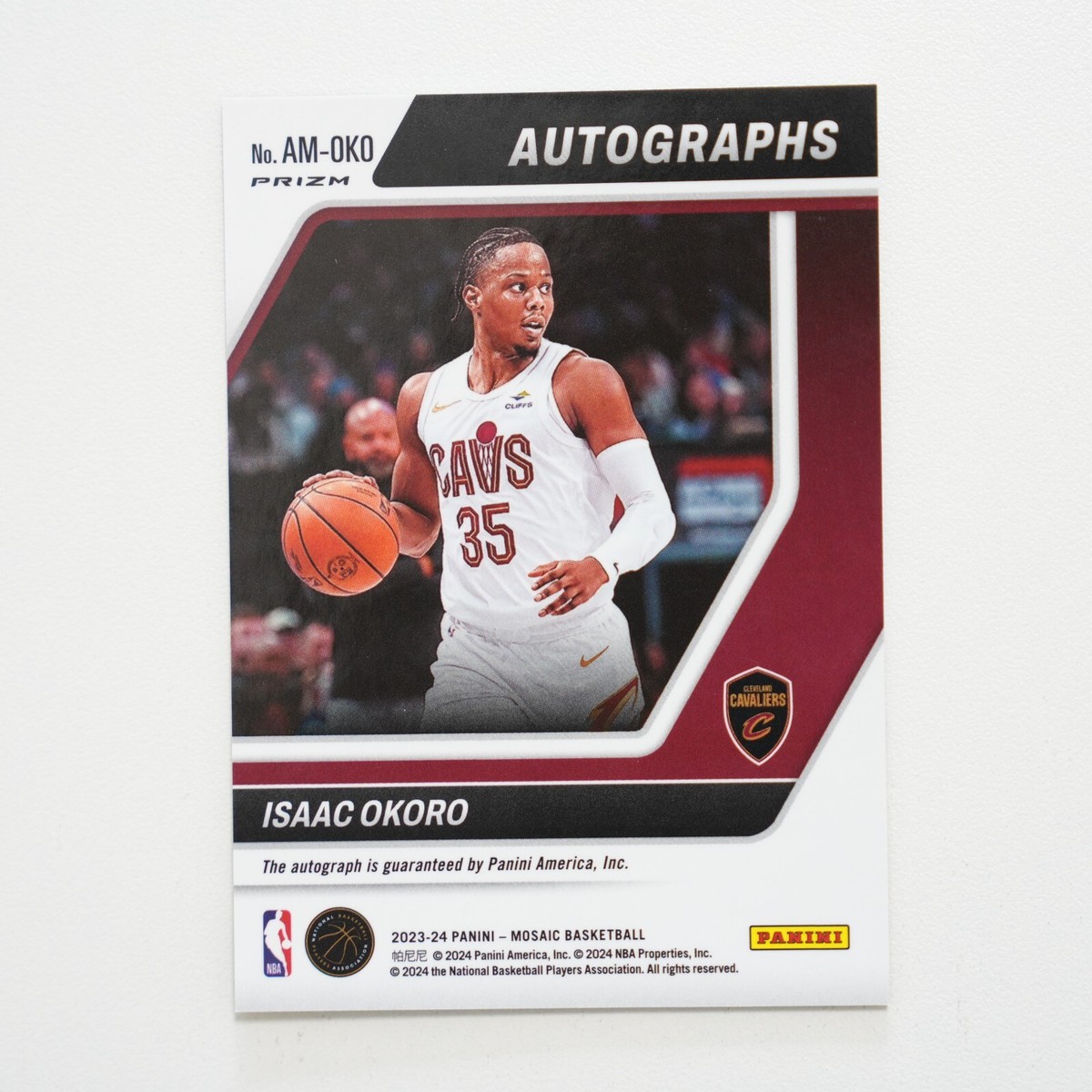 ISAAC OKORO 2023-24 PANINI MOSAIC AUTOGRAPHS MOSAIC PRIZM