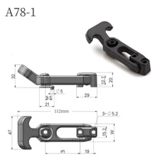 112mm Rubber Flexible T-Handle Draw Latches Hasp - 2Pcs