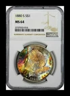 1880-S Morgan Silver Dollar NGC MS64 **Monster Toned Obverse!**