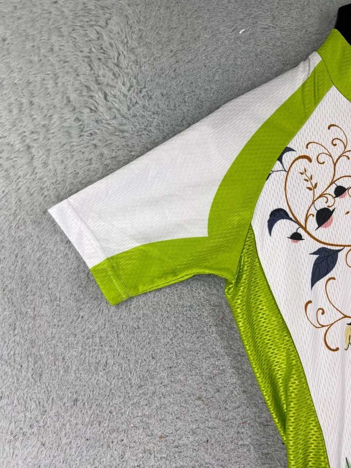 Camiseta deportiva de ciclismo Weimostar para niñas 2XL XXL blanca verde ciervo cremallera completa poli spandex Foto 3 de 4