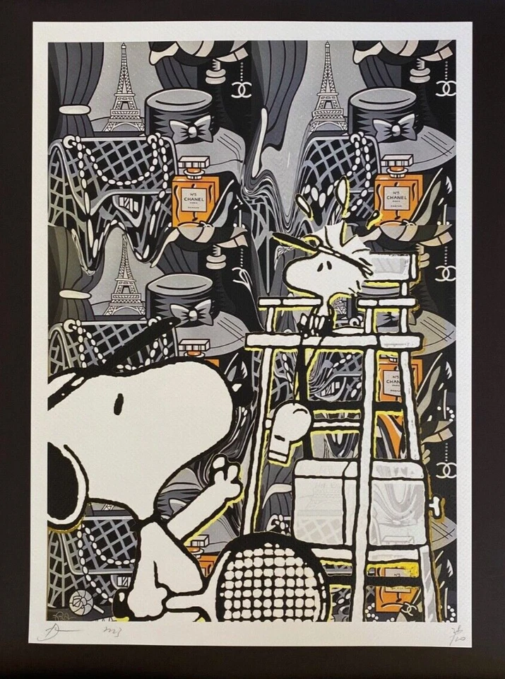 🔥Death NYC Grande Enmarcado 16x20 pulgadas Pop Original Certificado de Autenticidad Tema Snoopy Tenis y Chanel Foto 3 de 4