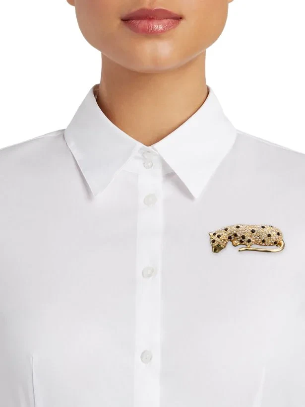 Kenneth Jay Lane Broche Rastreador Leopardo Gato Pin Clip de Piel KJL De Colección gyuh Foto 3 de 4