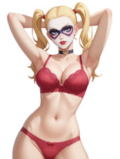 Harley Quinn Waifu Weatherproof Anime Sticker 6" Car Decal