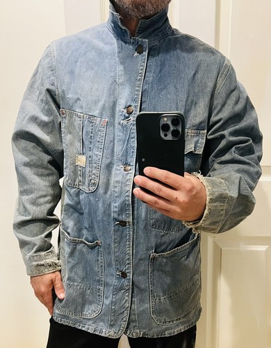 Giacca Jean Coat PAY DAY JC Penny Vintage anni '60 Effetti Di Denim Cappotto Core Taglia Large - Foto 11 di 11
