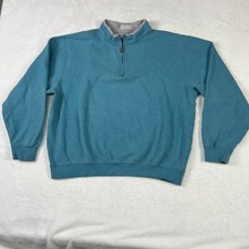 Peter Millar Men  s Size XL Long Sleeve 1/4 Micro Fleece Pullover Aqua Green Flaw