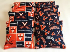 8 CORNHOLE BEAN BAGS CORN HOLE VIRGINIA CAVALIERS TAILGATE BAG TOSS